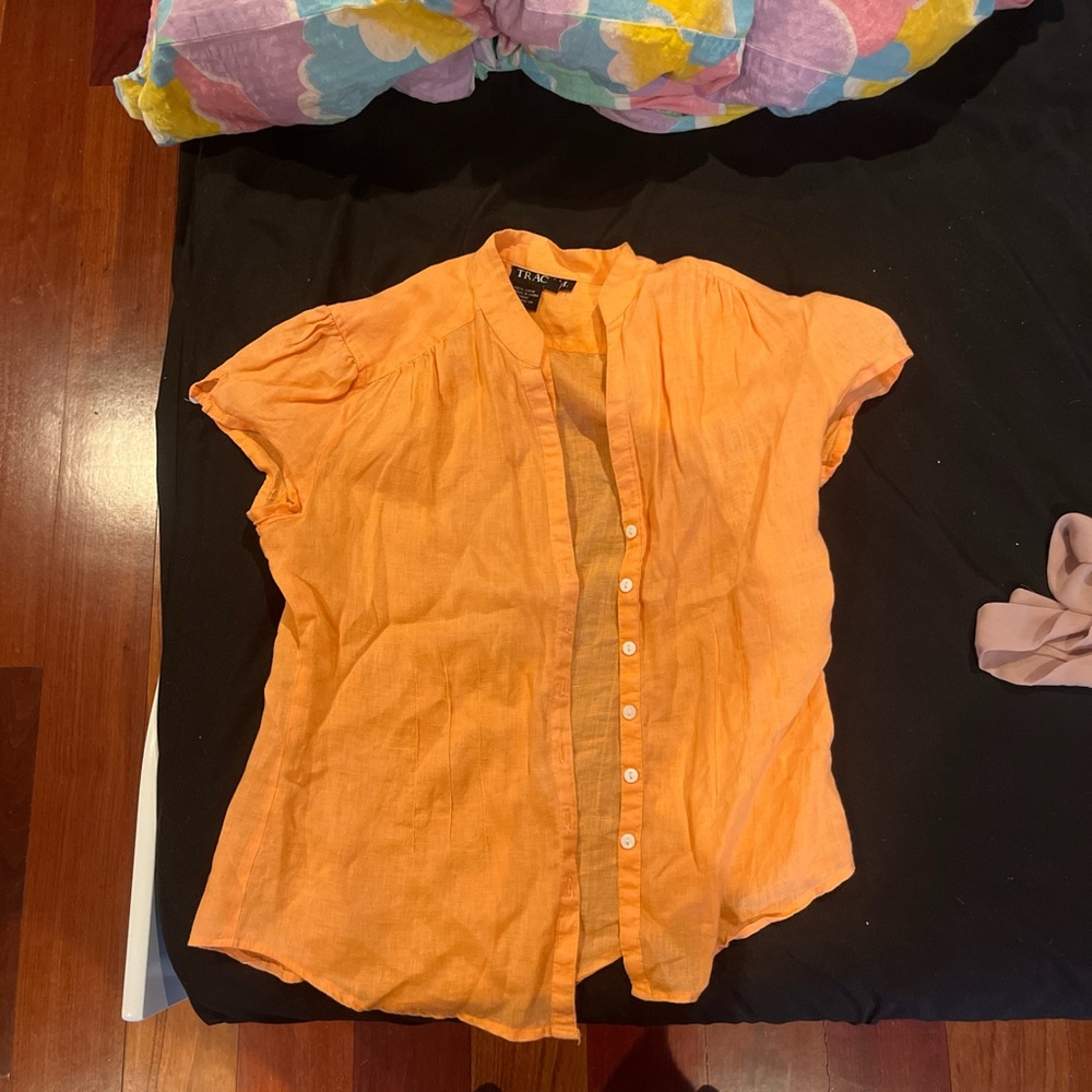 Orange Button-Down Shirt